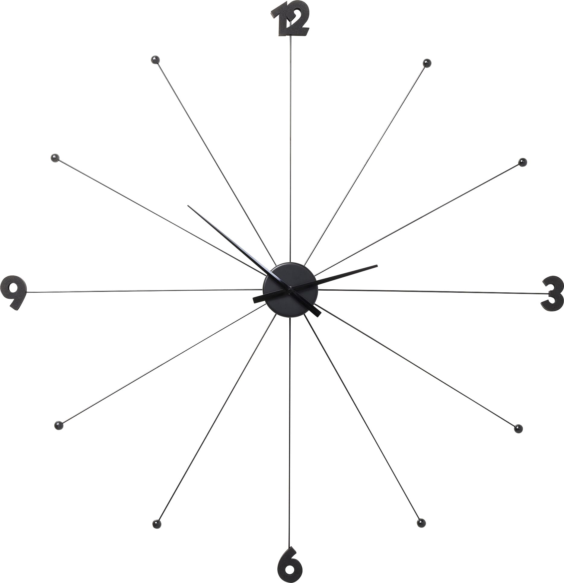 Kare Design Umbrella Wall Clock, Black, 100 cm Diameter, Aluminium, Round, Modern, Silent, Battery Operated, Wall Mount, Home & Kitchen