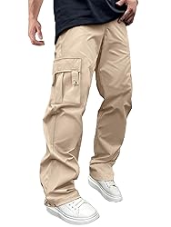 PLEPAN Cargo Pants for Men Drawstring Elastic Waist