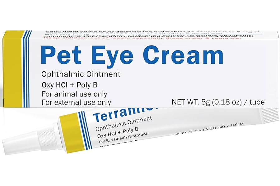 Starmixus Pet Eye Ointment, Soothes Irritation, Discharge & Tear Stains, Veterinary-Formulated Eye Cream for Cats, Dogs, Horses, Birds, Cattle, Sheep and Puppies, Kitten - 1 Tube 5g (0.18oz)