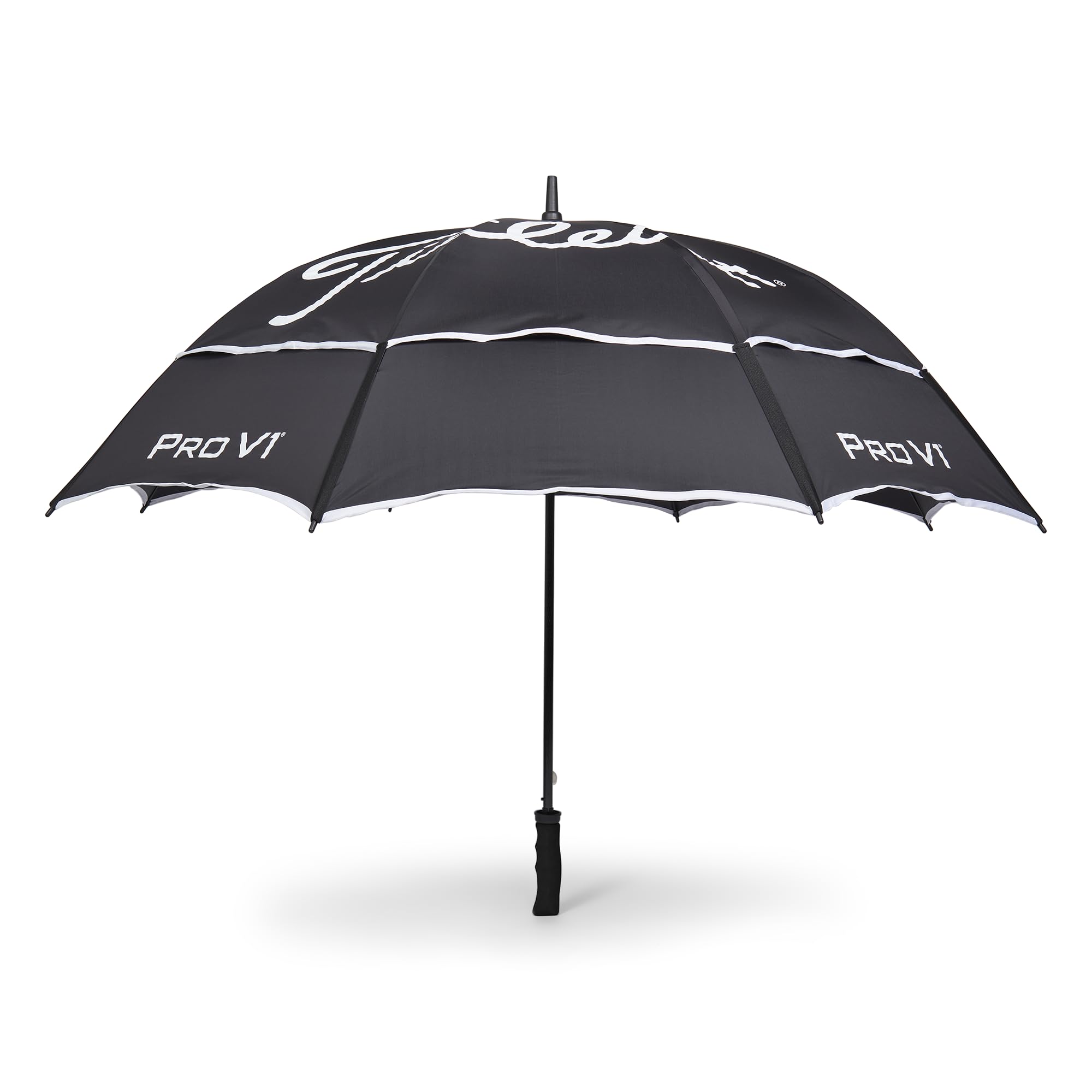 Titleist Tour Double Canopy Golf Umbrella, Black/White