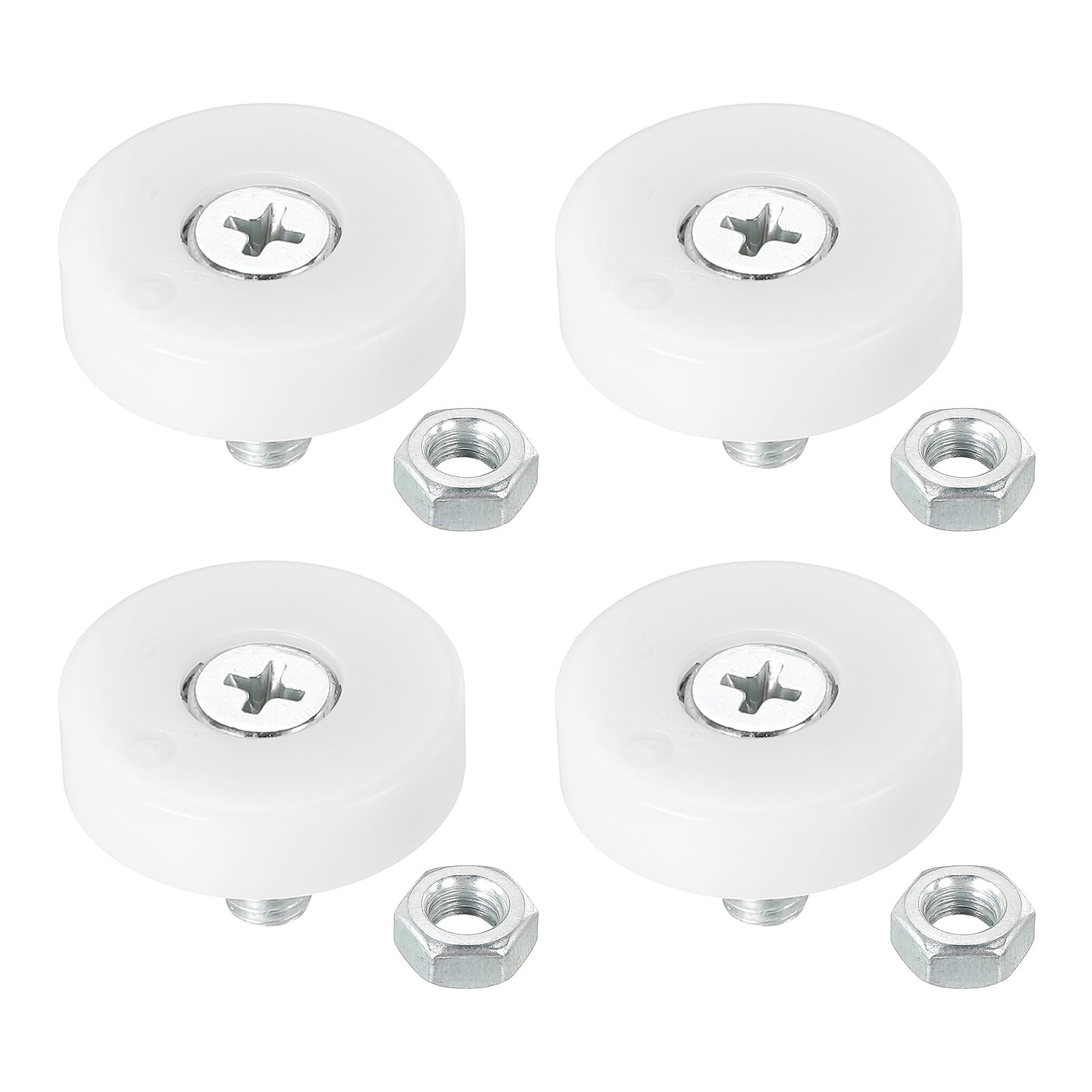 PATIKIL 25mm Drawer Rollers, 4 Plastic Drawer Pulley Replacement Wheels Bearing Small Pulley with Nuts