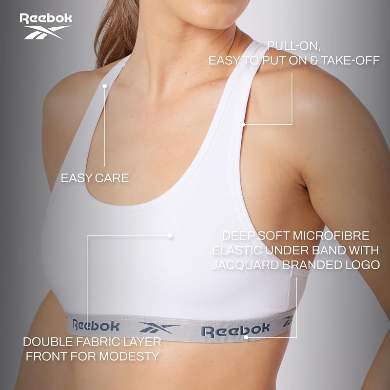 Frankie - Top Corto da Donna, Elasticizzato, Sportivo, con Schiena Incrociata, Colore Grigio/Bianco, Confezione da 2, Bianco/Grigio Marl, S — foto 4 di 5