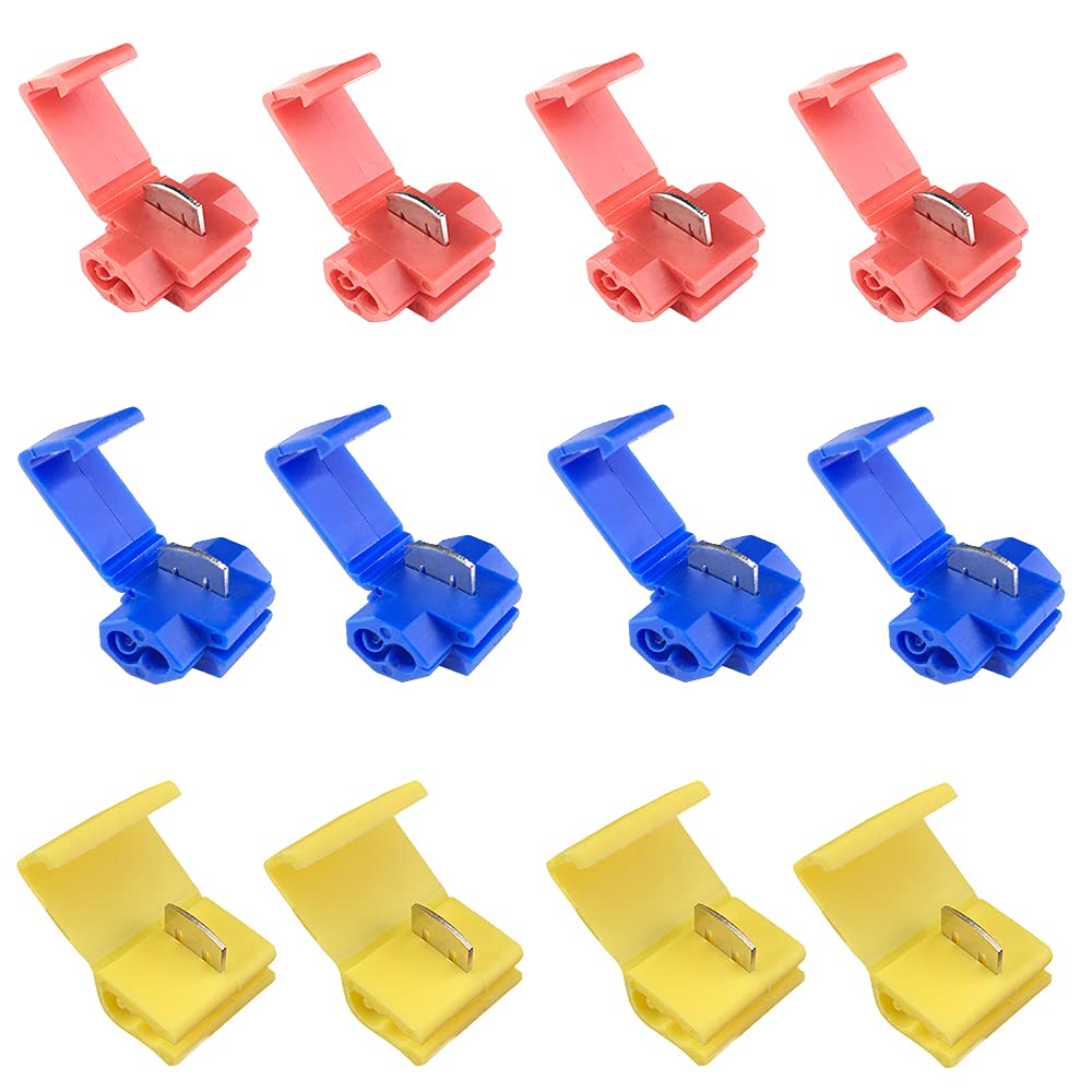 Ruidee 100PCS Wire Terminal Connectors Electrical Solderless Quick Splice Wire Connectors Quick Connector Branch Connector (SNJ2)