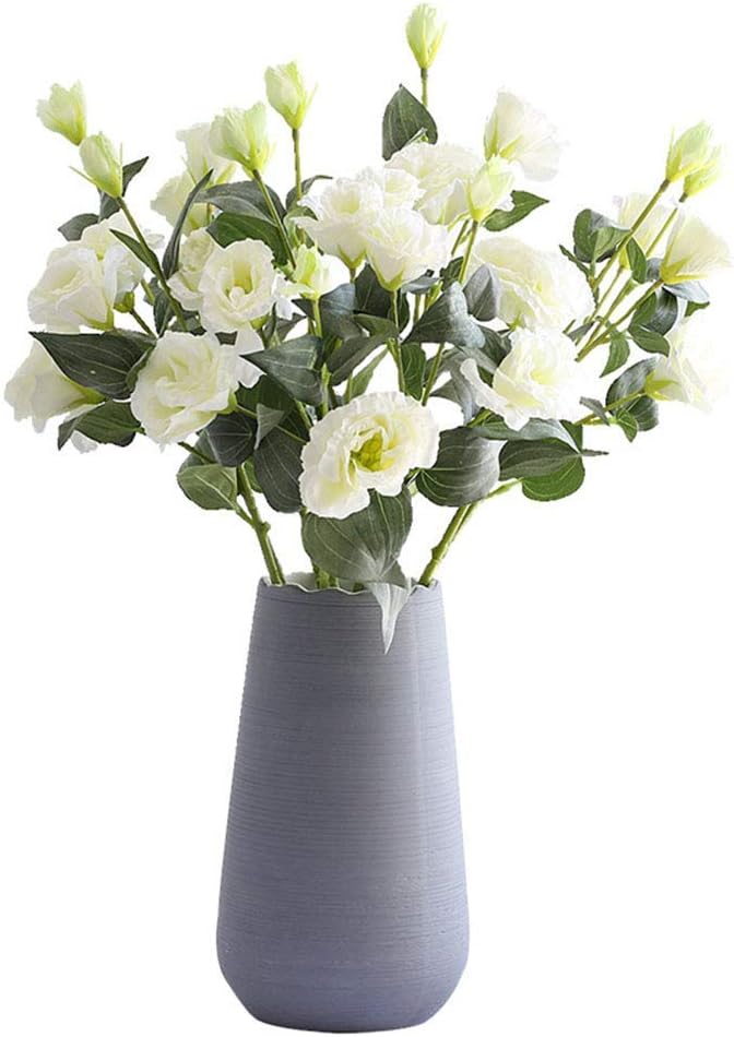 Aimire 8pcs 32 head Artificial Flowers Fake Lisianthus Bunch Floral Decor Bonsai for Office Home Desks Tables Garden Wedding Bouquets Outdoor Party