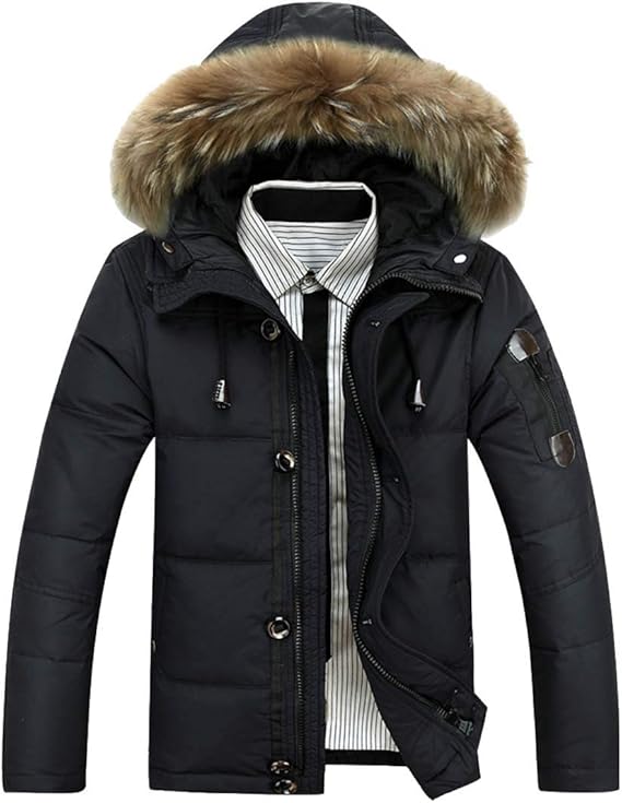 Amazon Keaac メンズウィンターウォームコート カジュアルフェイクファーフード付きダウンジャケット コート ジャケット 通販