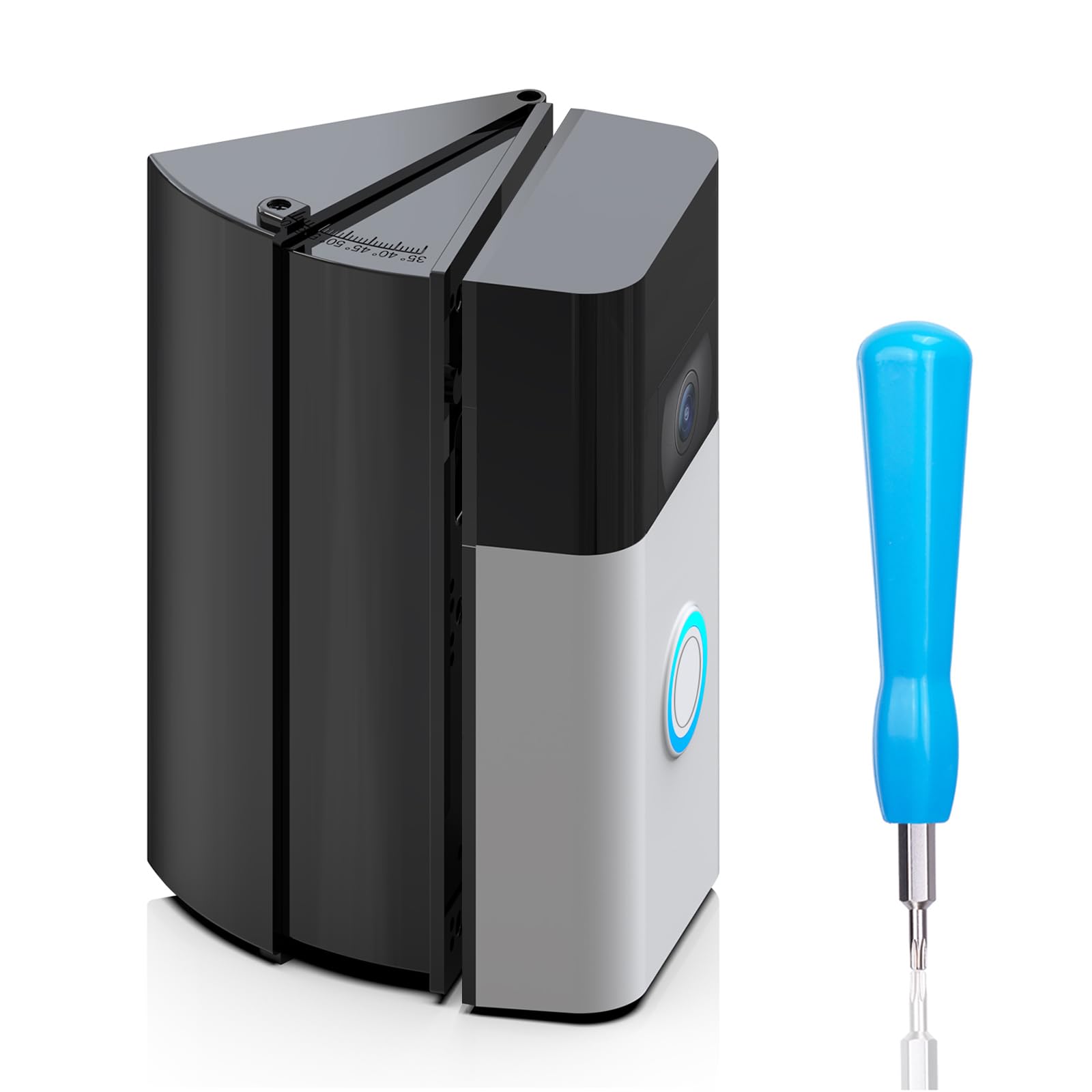 Photo 1 of Adjustable 30 to 55 Degree Doorbell Angle Mount Compatible with Video Doorbell 1/2/3/4/(2020 Release)/Battery Doorbell Plus/Pro, Doorbell Camera Door Mount Wedge Kit for House