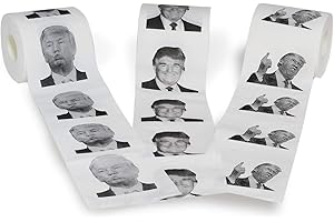 Novelty Place [3 Rolls] Donald Trump Toilet Paper 3 Different Pictures - 250 Sheets per Roll - Smile & Kiss, Funny Political 