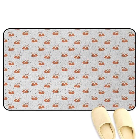 Amazon Com Homecoco Fox Kitchen Mats Hand Drawn Cute Foxes On