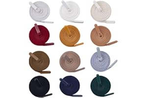 BENECREAT 12Pcs 12 Colors 55inch Flat Hoodie Drawstring Cords Replacement, 0.47inch Wide Hoodie String Replacement Cord for S