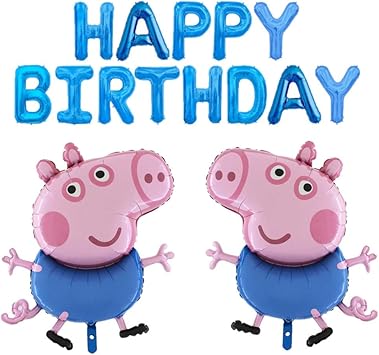 Toyland Ensemble De Ballon George Pig Contient Une Banniere De Ballon Joyeux Anniversaire De 16 Et