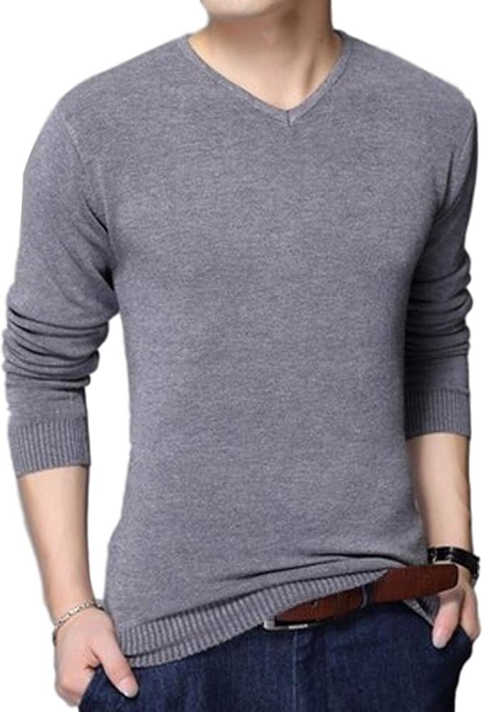 Amazon ベンケ メンズ セーター Vネック 春 秋 薄手 シンプル 長袖