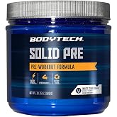 BODYTECH Solid PRE - Essential Pre-Workout Formula Powder - White Sour Gummy (19.75 Oz. / 40 Servings)