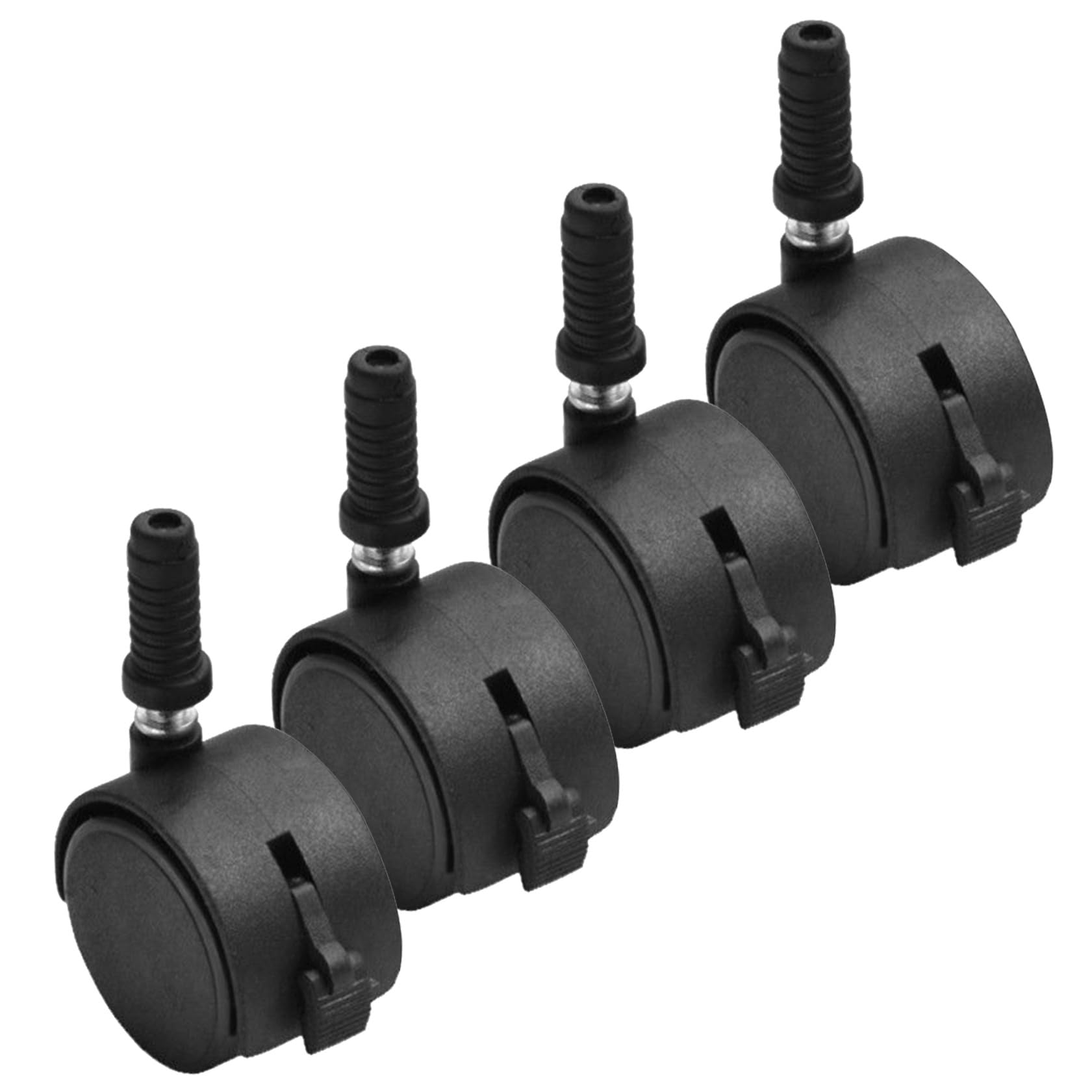 Amosfun 12 pcs Black Swivel Caster Wheels for Office Chairs Plate with Bearing Ideal Replacement for Desk Chair No Wheels Smooth Rolling and Floor Friendly