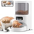 Automatic Cat Feeder with Camera,5G&2.4G WiFi Pet Feeder 1080P HD Cat Food Dispenser with Night Vision,Timed Smart App Dog Food Dispenser with 2-Way Audio for Cat & Dog,Detachable for Easy Clean