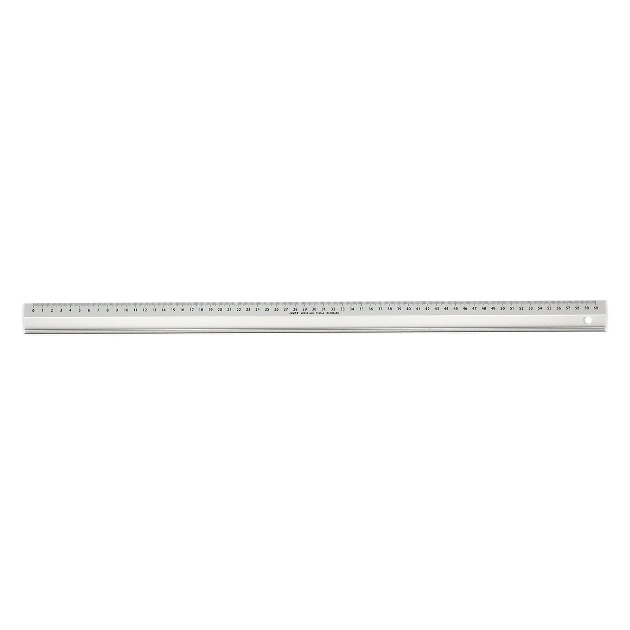 LINEX 100413072 Super Series Aluminium Ruler with Slide Brake, Drawing Edge and Cutting Edge 60cm Long