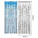 Sumind 4 Pack Foil Curtains Metallic Fringe Curtains Shimmer Curtain for Birthday Wedding Party Christmas Decorations (Silver and Light Blue)