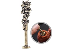 Tobacco Pipe Tamper Tool Retro Pokers Carved Dragon 6 Holes, Tom's Wheezes Pipe Cleaner Accessories Fashion Cartoon Decorations (3 inches)