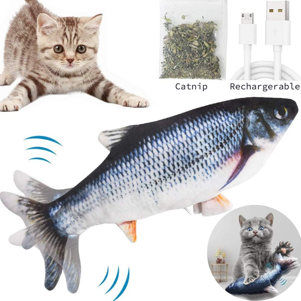 Hadefa Interactive Floppy Fish Cat Toy USB Rechargeable