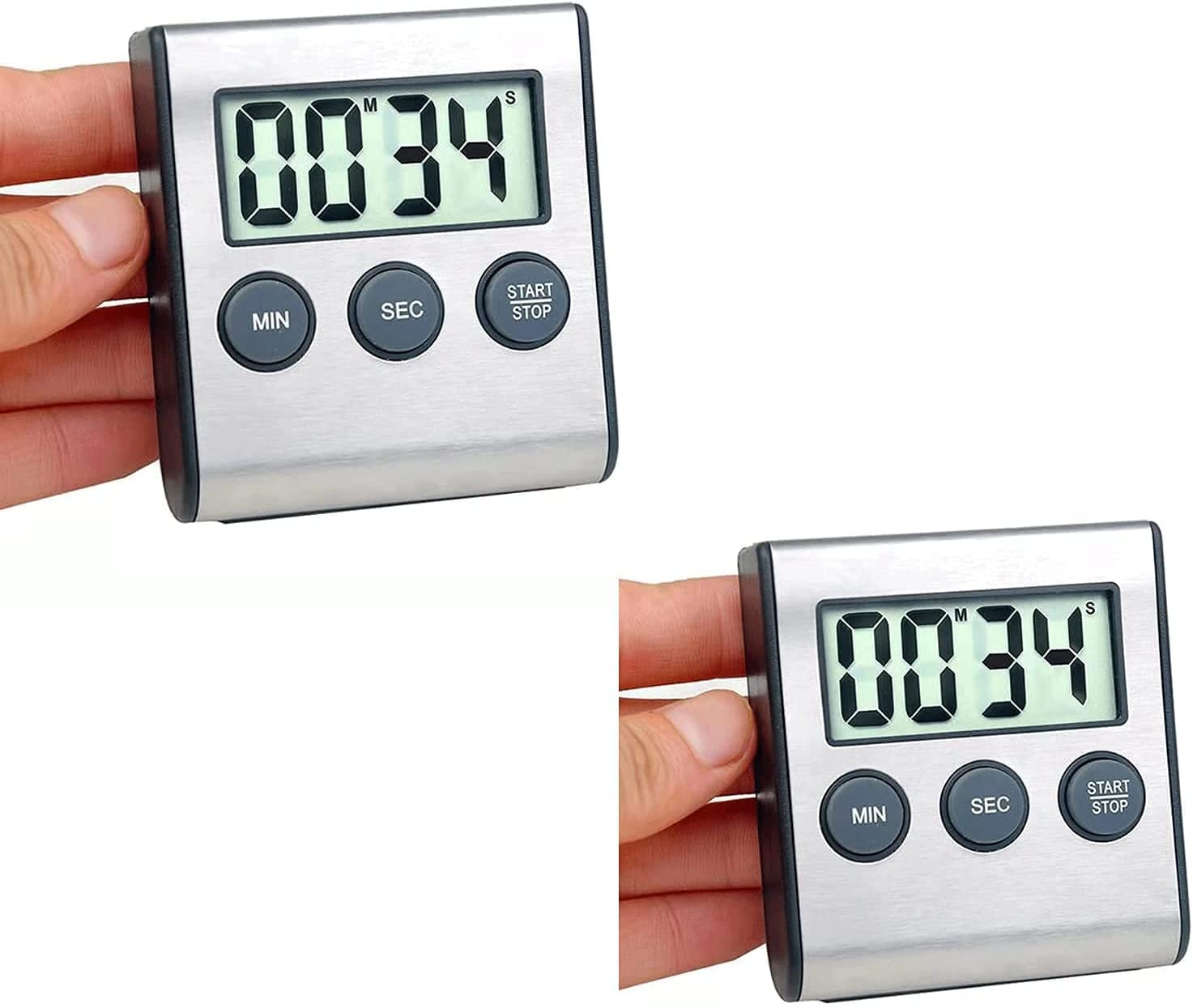 Photo 1 of 2 Pack Digital Magnetic Countdown Timer with Loud Alarm for Cooking, Baking, Sports Games