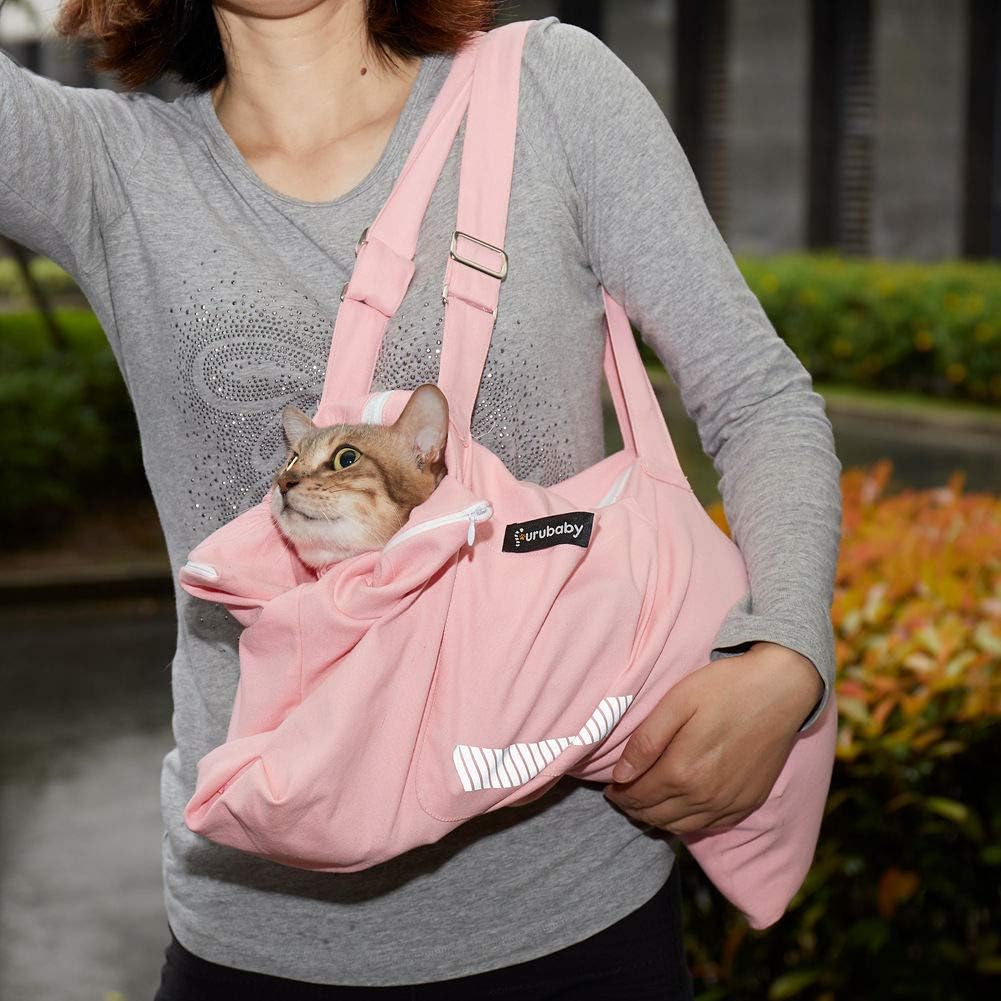 Furubaby Cat Sack Grooming Bag Soft Sided Cat Carrier Shoulder Portable Bag Pouch for Large Small Cats, Kitten, Small Dogs, Puppies, Take Cat to Vet, Airline Approved, Travel in Car
