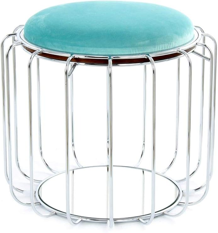 Pouf Hocker Beistelltisch Chrome Silber Samt Sitzhocker Turkis Mint Amazon De Kuche Haushalt