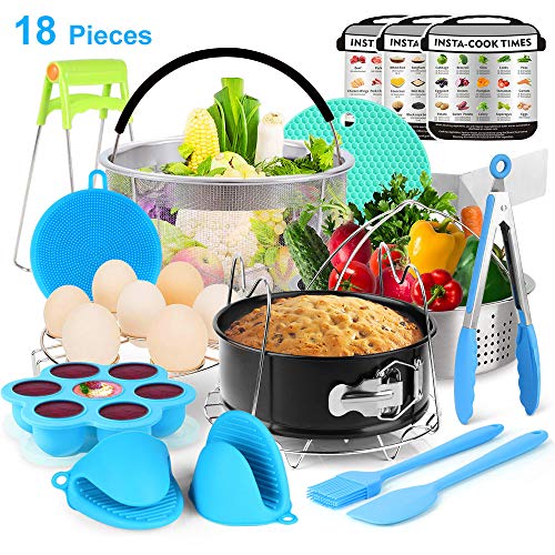 V VONTOX Instant Pot Accessories Set 18Pcs, Pressure Cooker Accessories Compatible with 5/6/8 Qt, 304 Stainless Steel, Non-Stick Pan, Steamer Basket, Egg Rack, Silicone Mold Gloves etc,Cooking seafood - Thumbnail 7
