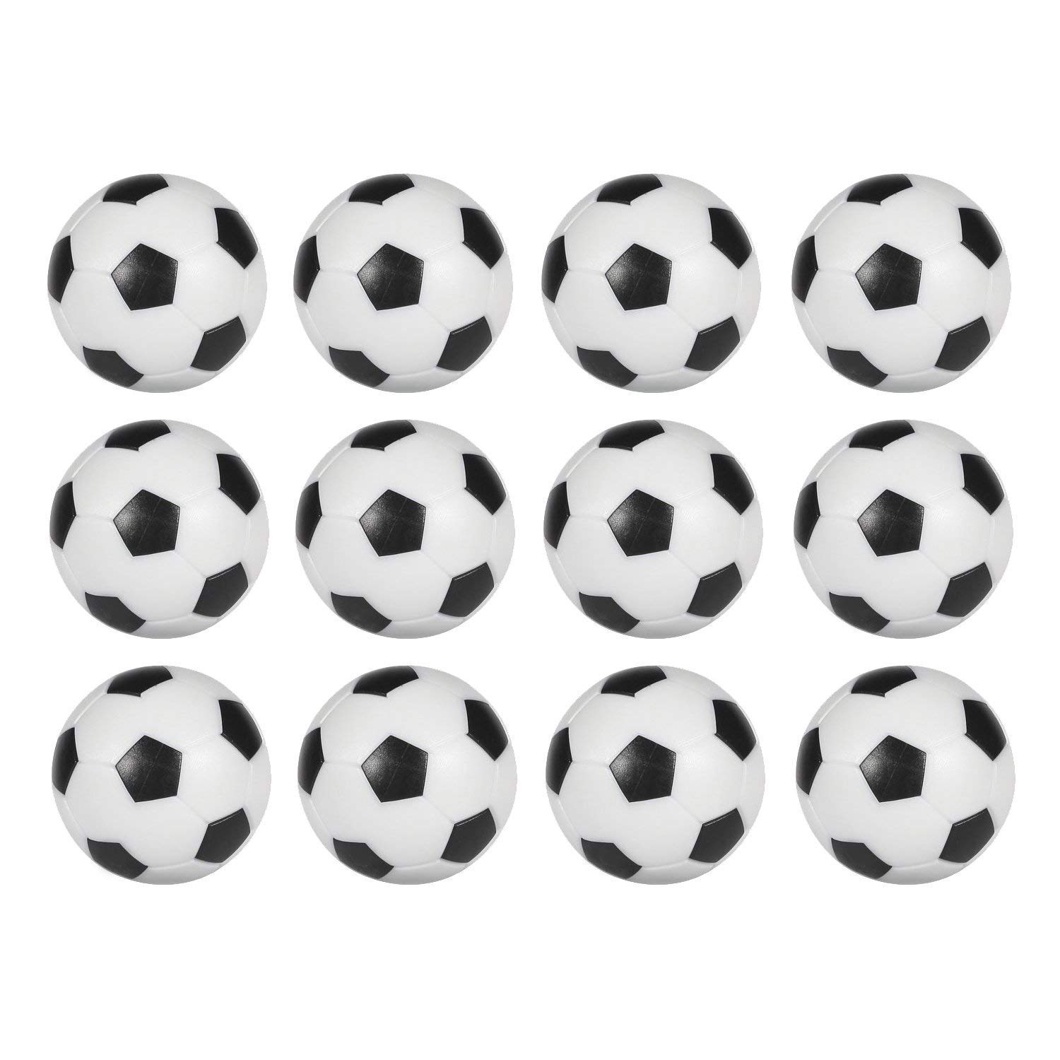 Dragon Eight Table Soccer Foosballs Replacement balls Mini Black and White 36mm Official Foosball 12 Pack