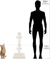 Dimaka Cat Scratching Post 74 cm Natural Sisal Beige with 4 Teasing Balls view 7