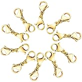 Qulltk 10 Pack Double Lobster Clasp Necklace Clasp Classic Double End Design Necklace Clasps and Closures, Necklace Extender Double Claw Connector Suitable for Jewelry Chain