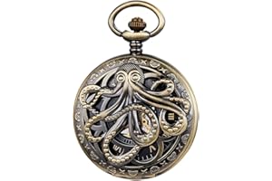 Dentily Hand Winding Hollow Roman Numerals Mechanical Pocket Watch Steampunk Mens Watches