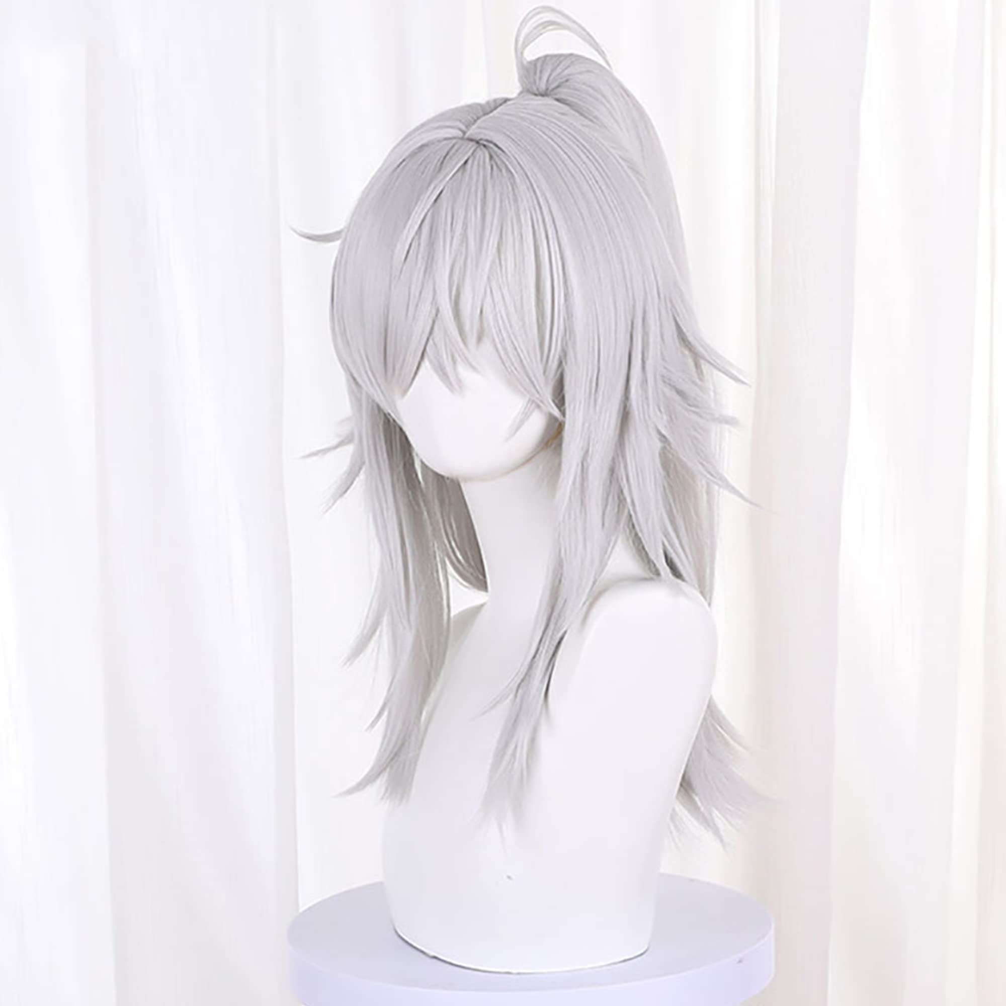 Silver White Tiger Clip Ponytail Long Heat Resisitant Synthetic Hair for Women Men Halloween Comic Con Replacement Wigs — image 1