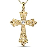 HOTIE Cross Necklace for Women - Sterling Silver 5A Zirconia Cross Pendant Religious Jewelry Gifts for Women on Birthday Anniversary Christmas for Wife Girlfriend Her