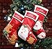 Shelly Christmas Stocking,3 Pcs Set of 18 Big Size Santa Snowman Reindeer Xmas Character 3D Plush Faux Fur Cuff Christmas Decorations Party Accessory.