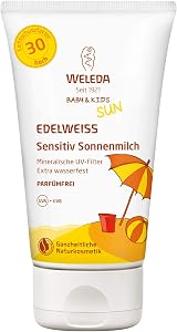 Weleda Edelweiss SPF 30 Sunscreen Lotion Sensitive 150ml Baby UV Protection view 1