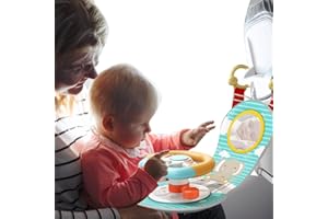 VBESTLIFE Baby Car Toy with Mirror Steering Wheel Music Lights for Infants, Interactive Simulation Driving Toy, for Car SeatS