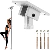 INZCHAIN Pole Dance Fixed Plate for Slanted Ceilings, Universal 40mm/45mm Fit, Aluminum &amp; Chrome-Steel Base, Silver, Home/Studio Use