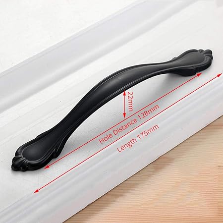 Ideekls - Tiradores de gabinete de aleación de aluminio, color negro