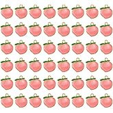 YYMSEN 50 Pcs Mini Cute Enamel Peach Fruit Charm Pendant, Alloy Peach Fruit Charm for DIY Jewelry Making, Charms, Bracelet, Earring, Necklace, Bracelet Supplies, Adult