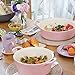 Neoflam Retro 1.5qt Non-Stick Ceramic Coated Casserole with Integrated Steam Vent Glass Lid, Heat Resistant Bakelite Handle, Saute Pot, Stockpot, Dutch Oven, Cookware for Pasta, Steam, Pink