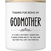 Godmother Gifts, 10OZ Funny Godmother Proposal Gift, Birthday Thank You Mother's Day Thanksgiving Gifts for Godmother from Godchild Goddaughter, Godson, Funny Scented Soy Candle