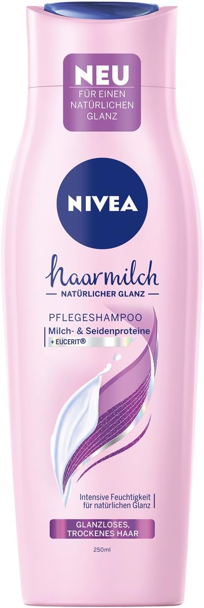 NIVEA Natural Shine Care Shampoo 6 Pack (6 x 250 ml) - Shampoo for Natural Shine through Healthy Hair, 250 ml (Pack of 6)