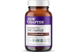 New Chapter Zinc Supplement, Fermented Zinc Complex, ONE Daily for Immune Support + Skin Health, Mineral-Balancing Formula Rich in Copper, Easy to Swallow & Digest, 90 Count (3 Month Supply)