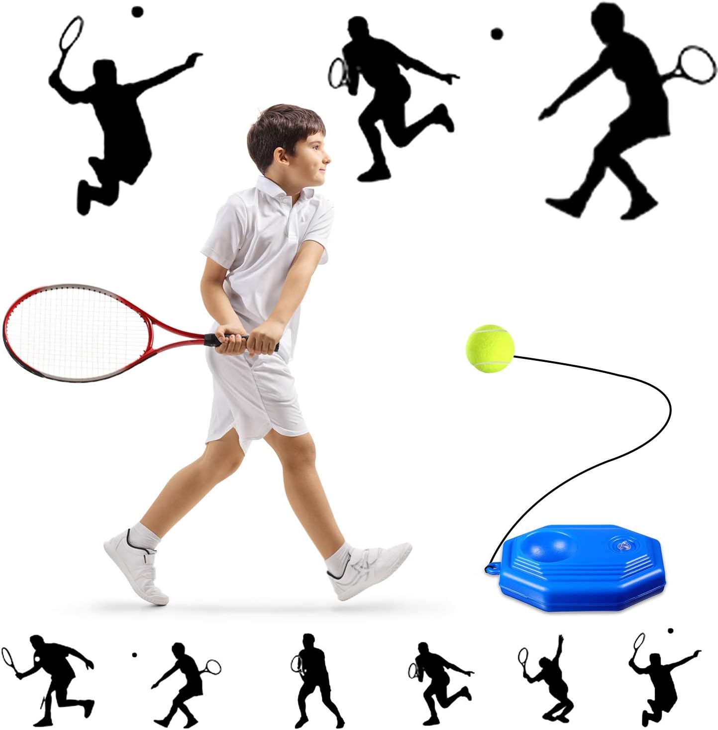 Sumind Tennis Trainer Tennis Ball Trainer Tennis Training Baseboard Tennis Equipment Tennis Trainer Rebounder Ball with Rope Practice Training Tennis Ball Tool for Self-Study Tennis Training : Sports & Outdoors