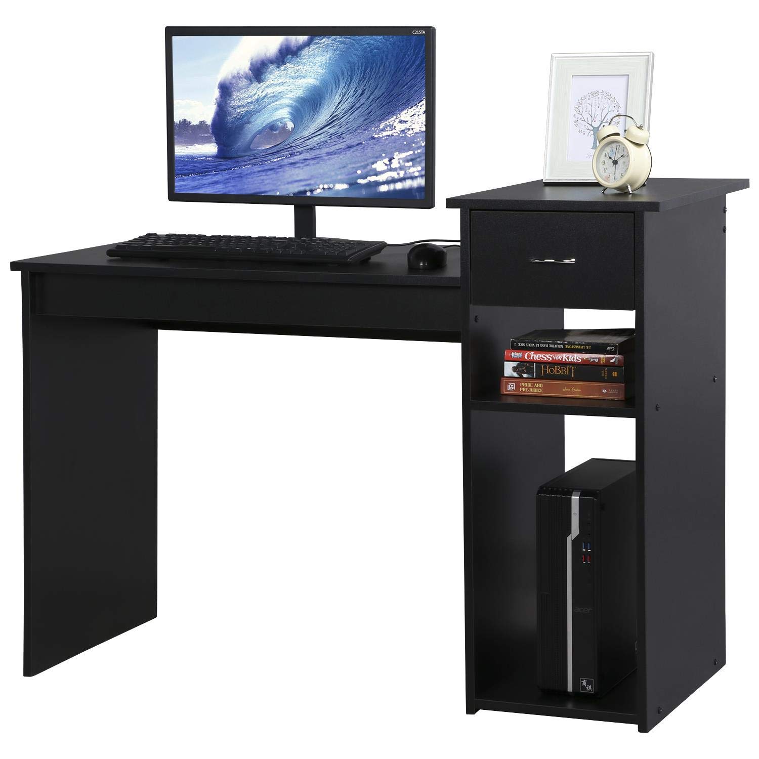 Buy Yaheetech Wood Office Desk Computer Workstation PC Laptop Writing