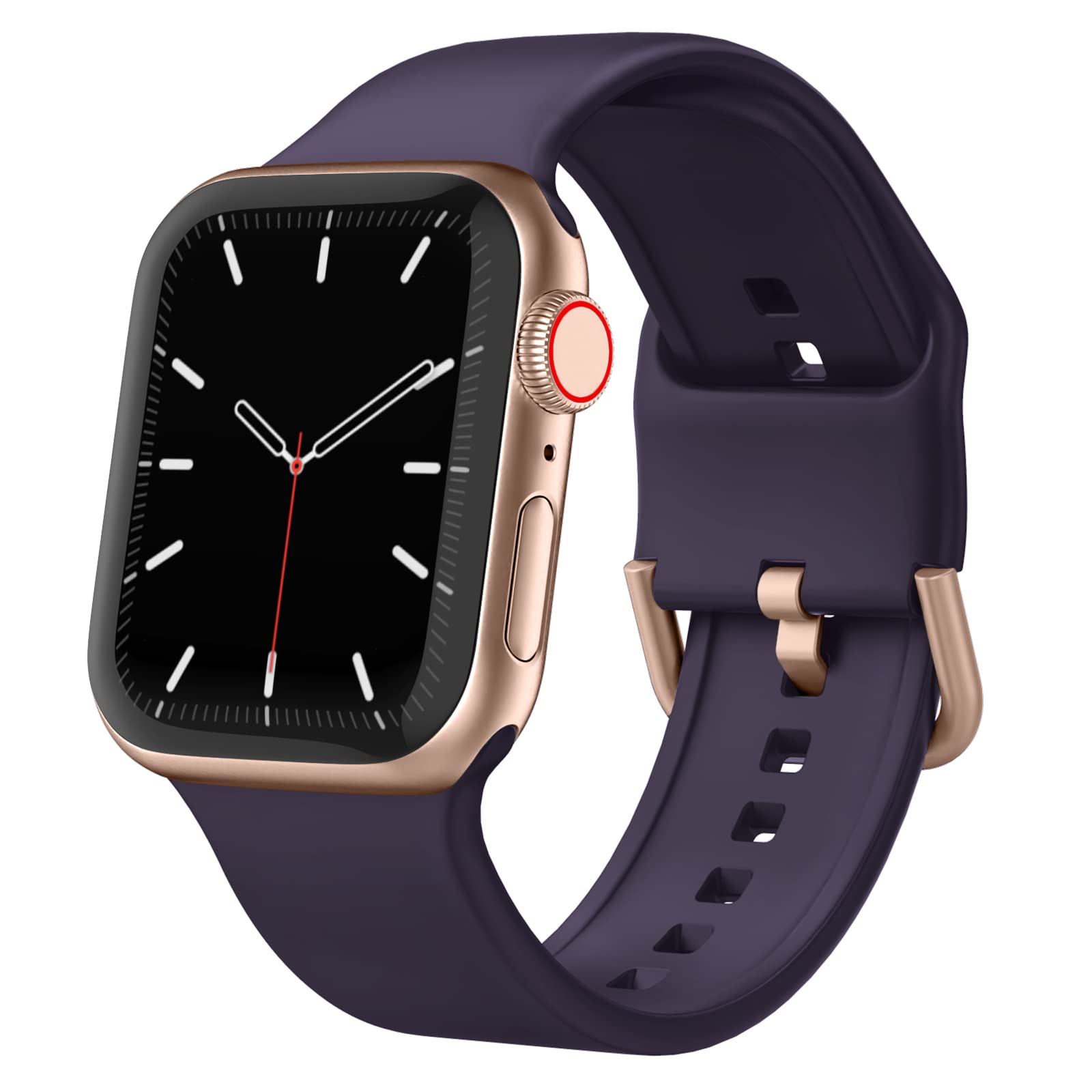 Photo 1 of Sport Band Compatible with Apple Watch Bands 49mm 46mm 45mm 44mm 42mm 41mm 40mm 38mm, Soft Silicone Replacement Strap with Classic Clasp for iWatch Series 11 10 9 8 7 6 5 4 3 2 1 SE Ultra Women Men
