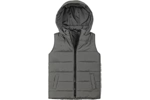 JOYSON Boys Sleeveless Puffer Vest Lightweight Padded Jacket Quilted Hooded Outwear Zipper Waistcoat