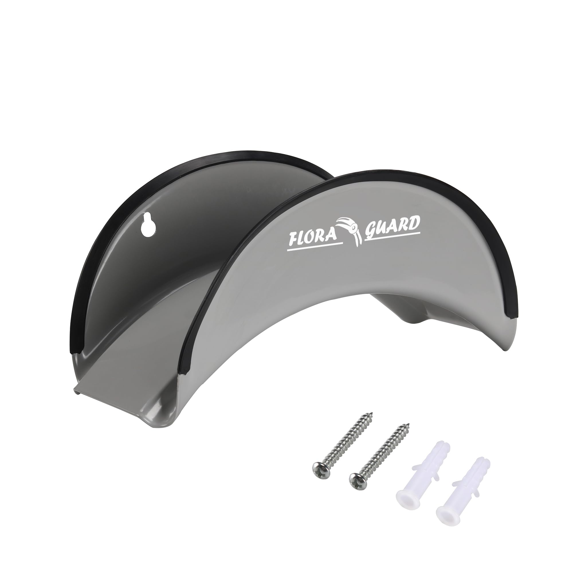 FLORA GUARD Hose Hanger, Wall-Mounted Metal Hose Holder, Anti-Corrosive Hose Bracket for Wall Storage (Grey)