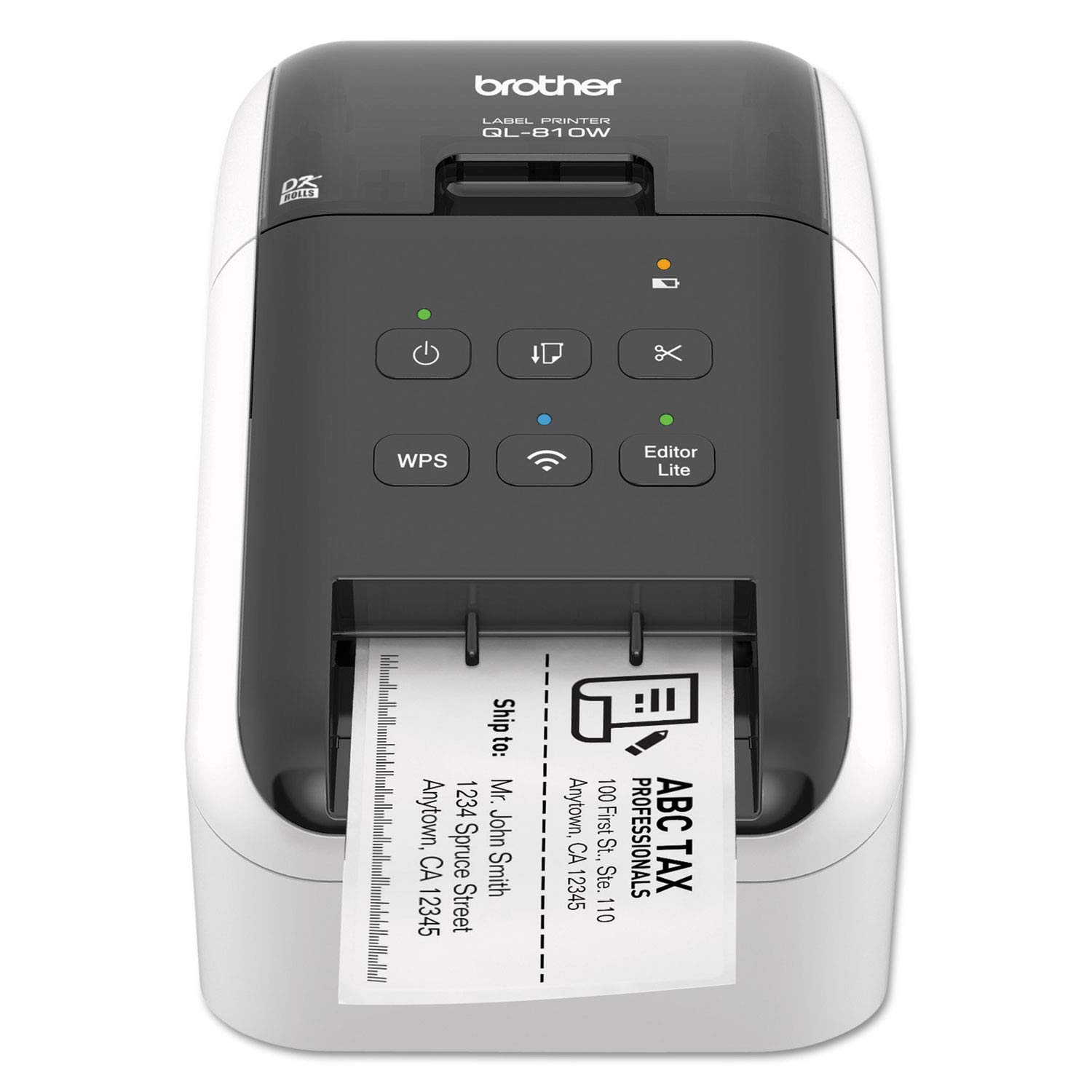 Brother QL-810W Professional Label Printer with USB and WIFI connectivity, Ultra-Fast printing up to 110 labels per minute with Standard Address label in Monochrome, Black & Red Printing Available