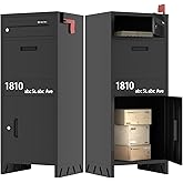 Package Delivery Boxes for Outside, Weatherproof Parcel Drop Boxes, Custom Address Stickers Package Drop Boxes for Outside,Lockable Parcel Delivery Box for Porch,Need to Install (14.5 * 17.5 * 43 in)