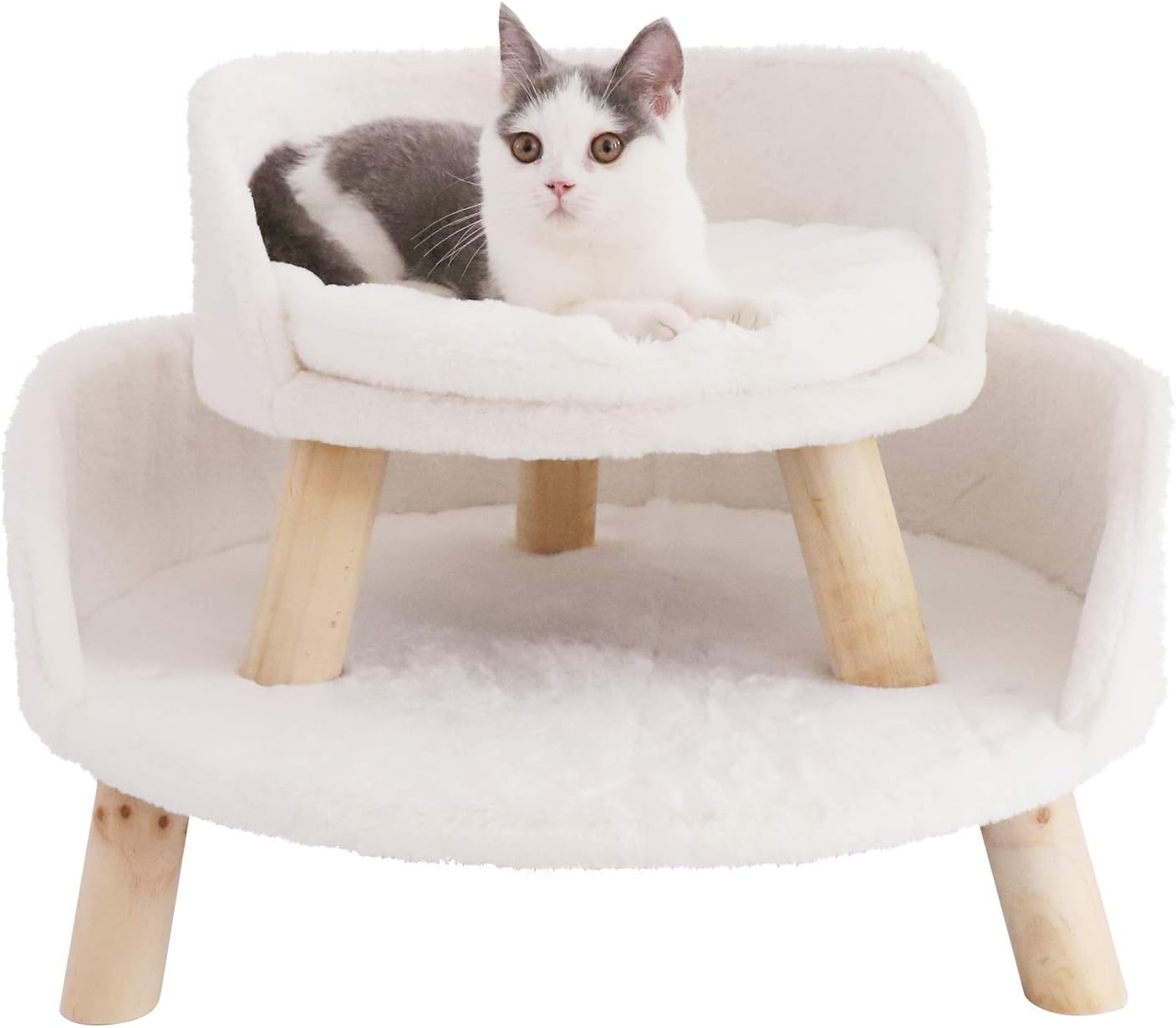 BingoPaw Cat Sofa Chair Bed: Elevated Nordic Pet Stool Bed with Removable Waterproof Mat - Image 3